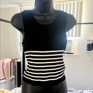 Black and White Striped Tank Top